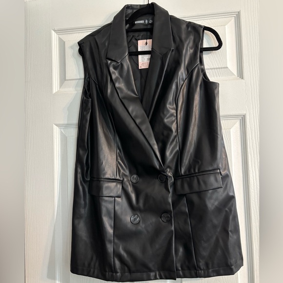 Missguided Jackets & Blazers - Double Breasted Leather Vest
